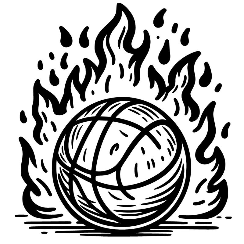 basketball on fire