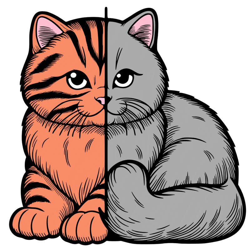 realistic split cat