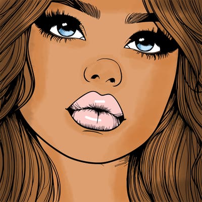 really realistic girl with lips