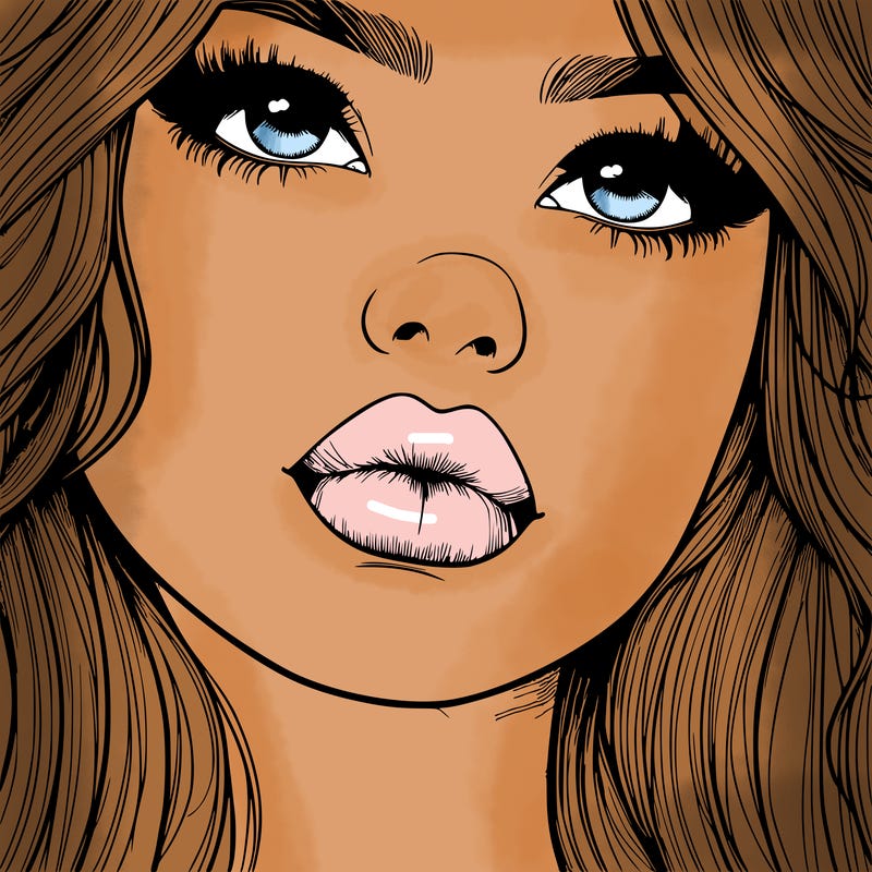 really realistic girl with lips