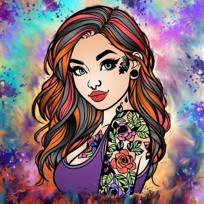 realistic girl tattooed