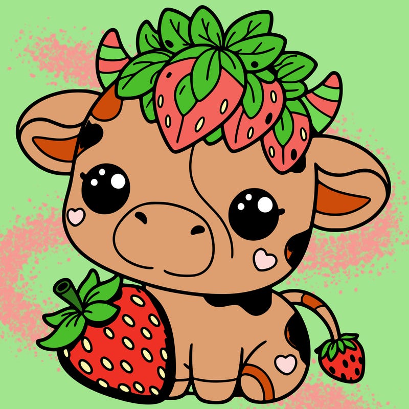 cute strawberry cow