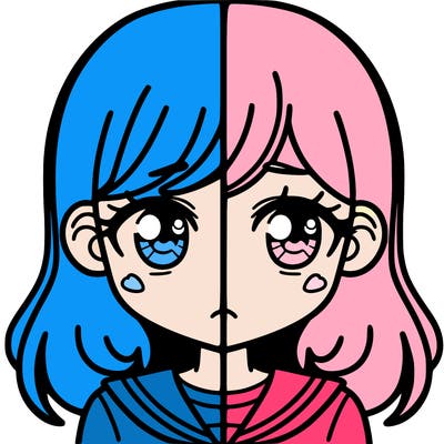 a split of a girl