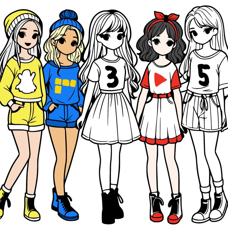 a group of five girls