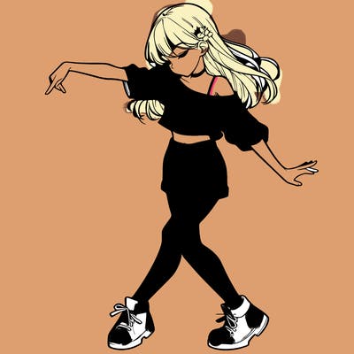 realistic girl danceing