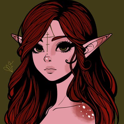 elf girl realistic dark fantasy