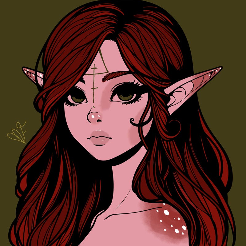 elf girl realistic dark fantasy