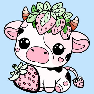 cute strawberry cow