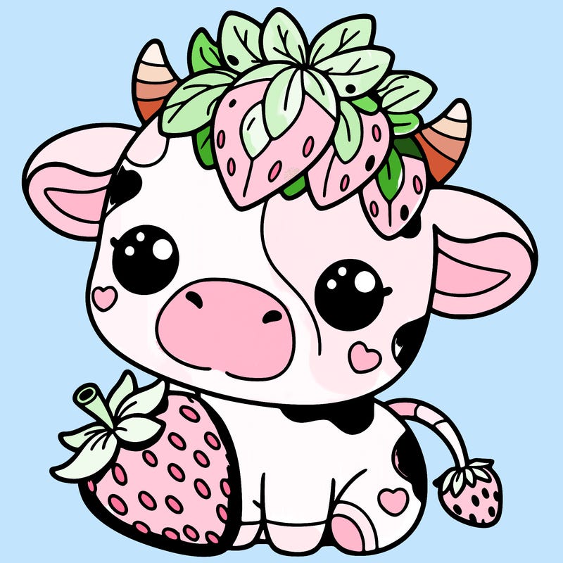 cute strawberry cow