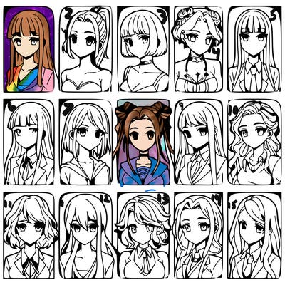 girls that look diffrent anime