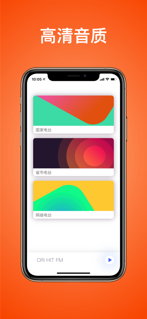 lemon radio-listen China Radio - Interface of the lemon radio app on an iPhone showing Chinese radio station categories for national provincial and internet broadcasts
