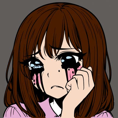 realistic girl crying