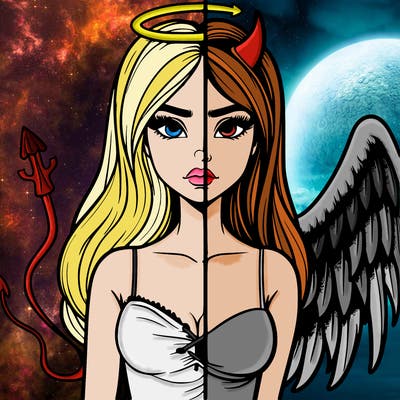 devil vs angel realistic girl