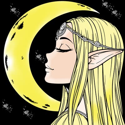a realistic moon elf