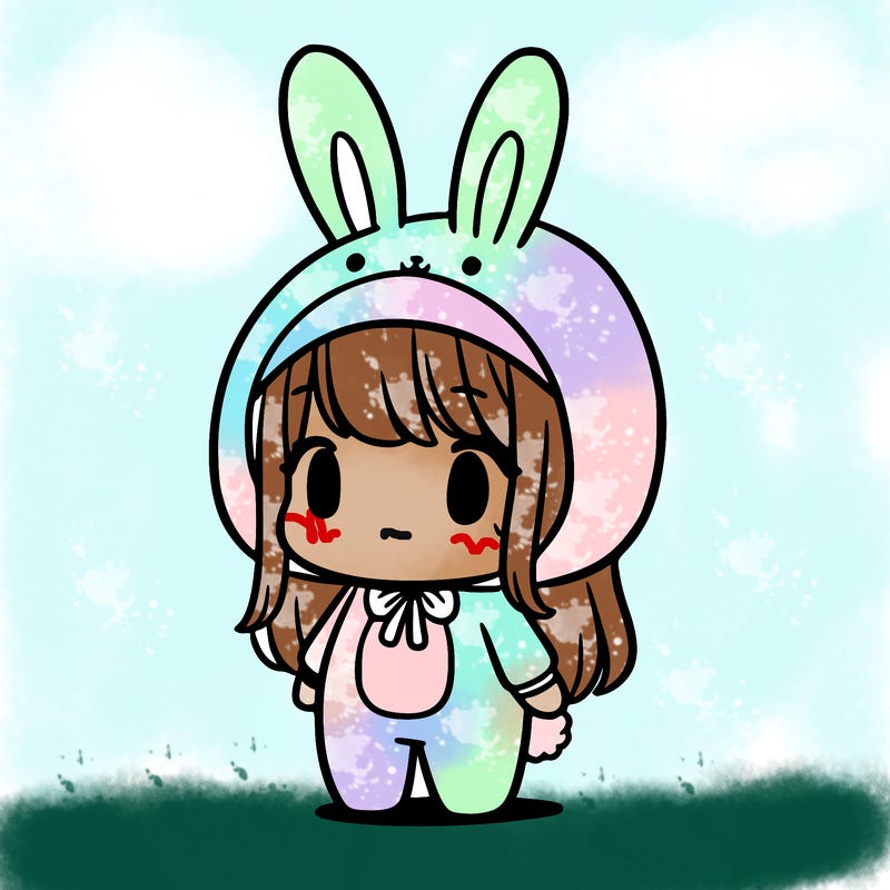 a girl in a bunny costume