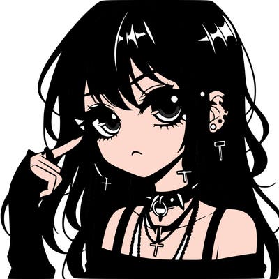goth anime girl