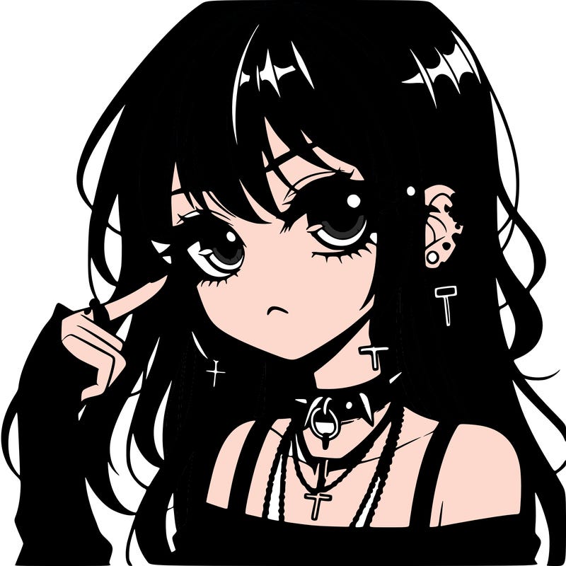 goth anime girl