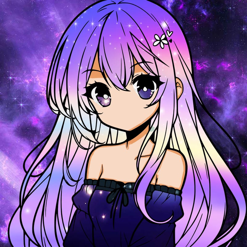 cute anime girl with long hair