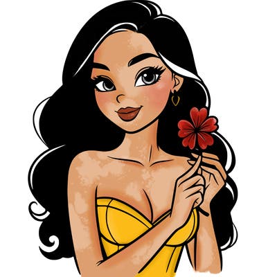 beautiful woman  carrying a clover