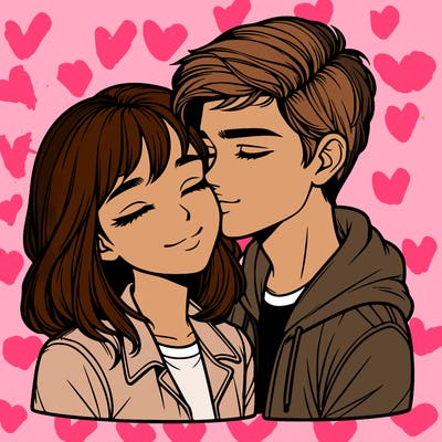 realistic girl and boy  love