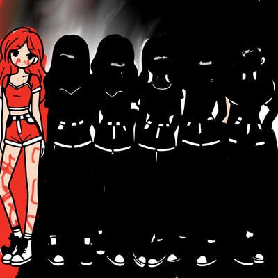 a group of girls wearing crop tops and shorts