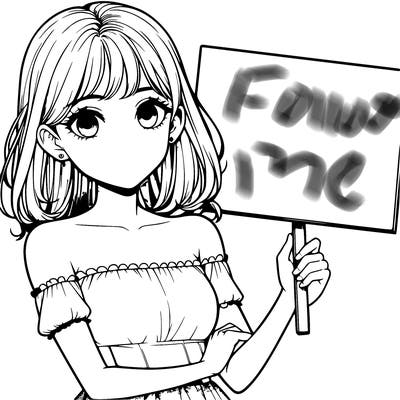 realistic pretty girl holding blank sign