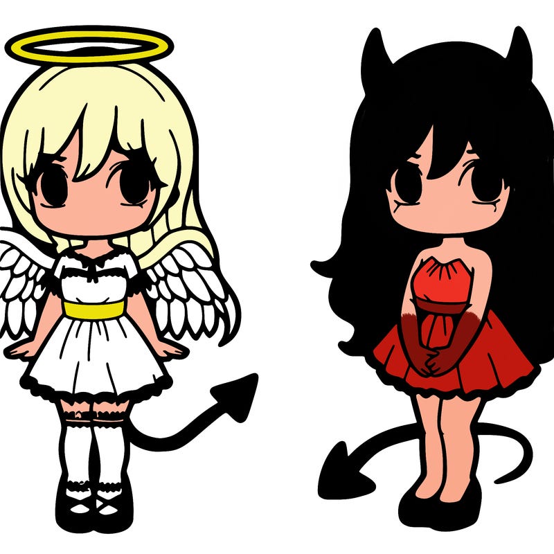 angel and devil girl
