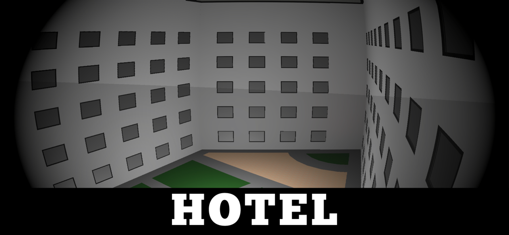 A low-poly screenshot of the liminal hotel level in the Backrooms 97 retro horror game