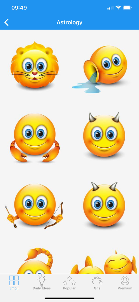 Emoji Elite + GIFs - Emojis gigantes del zodiaco y signos de astrología de la aplicación Emoji Elite.