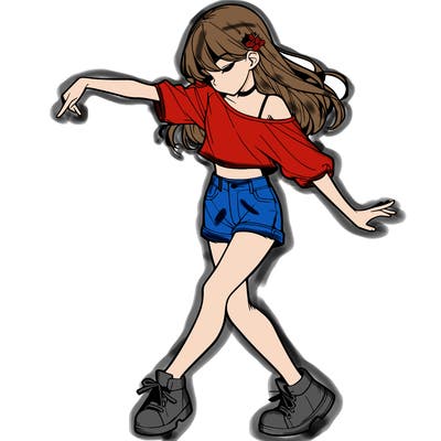 realistic girl danceing