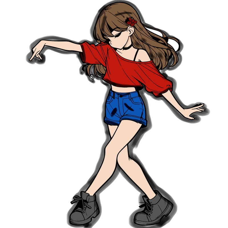realistic girl danceing