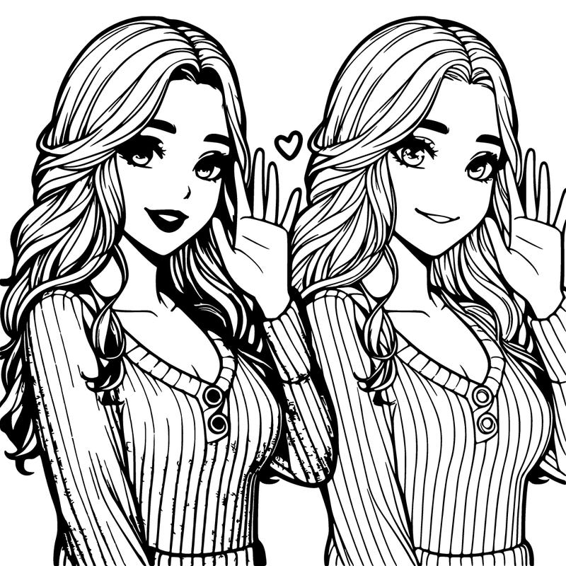 realistic pretty girl waving at her friend