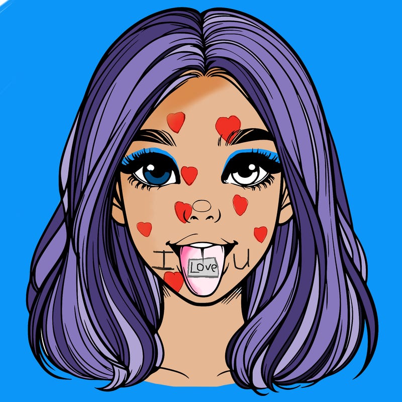 realistic girl with her tongue out