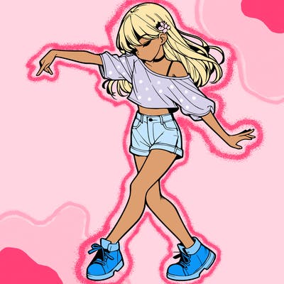 realistic girl danceing