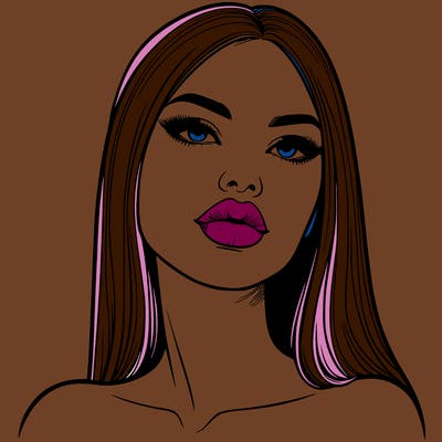 realistic woman with full lips