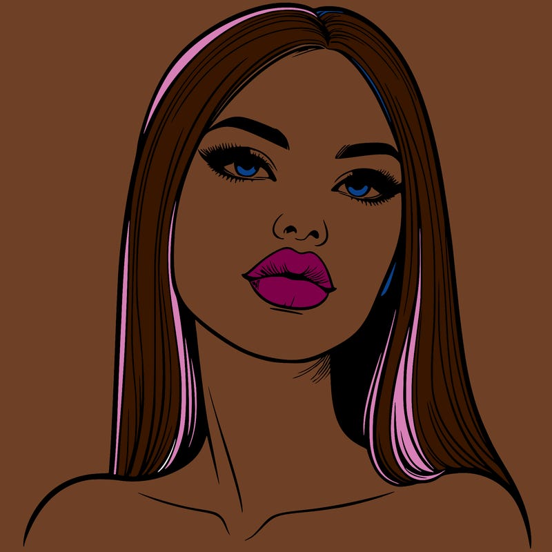realistic woman with full lips