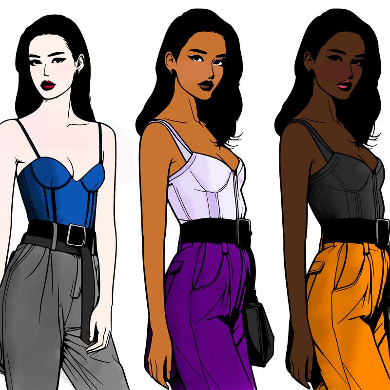 realistic female fashion pose