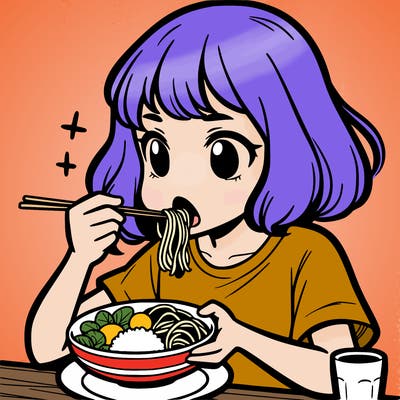 a girl eating food