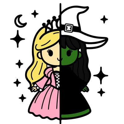 split princess and witch
