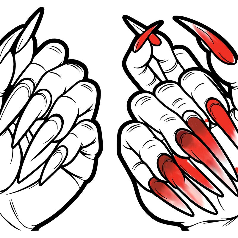 hands with long nails