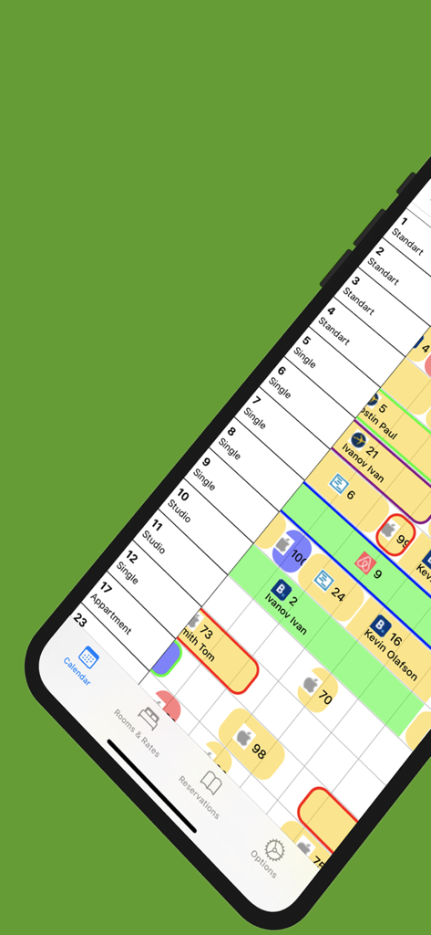 EPMS - EPMSアプリで客室の空き状況と予約の詳細を表示するインタラクティブな予約カレンダー