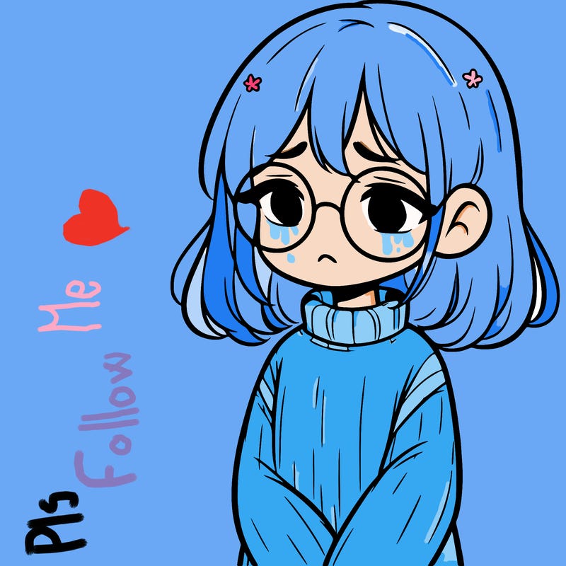 sad girl with glasses in a sweater