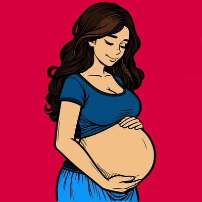 woman heavily pregnant realistic