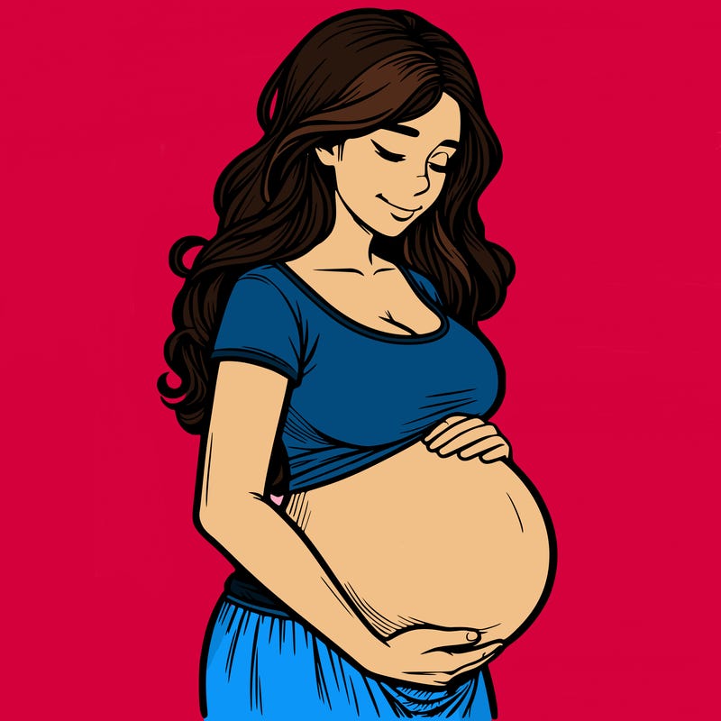 woman heavily pregnant realistic
