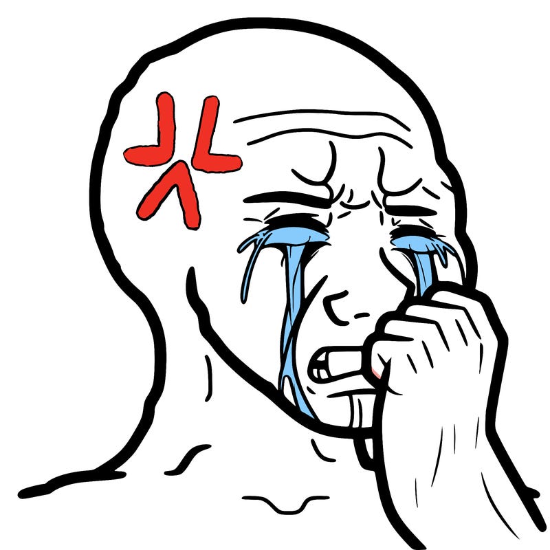 a realistic human crying