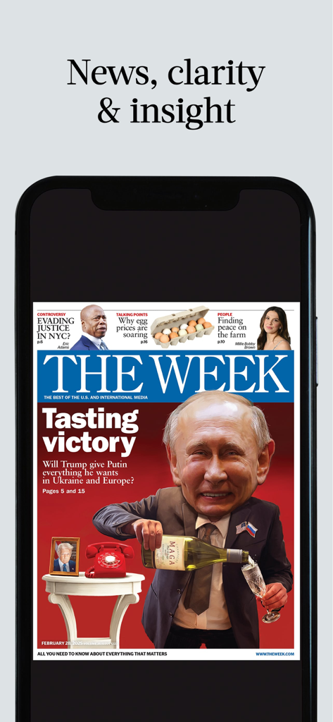 The Week - US Edition - Digital cover of The Week US Edition magazine displayed on a smartphone