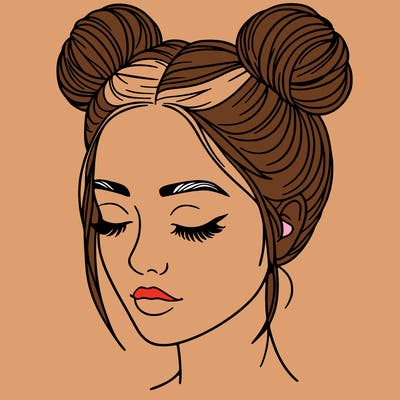 woman with hair buns