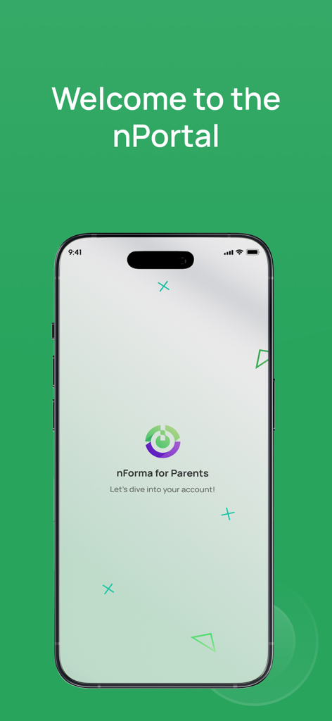 nForma For Parents - Welcome screen of the nForma For Parents mobile app