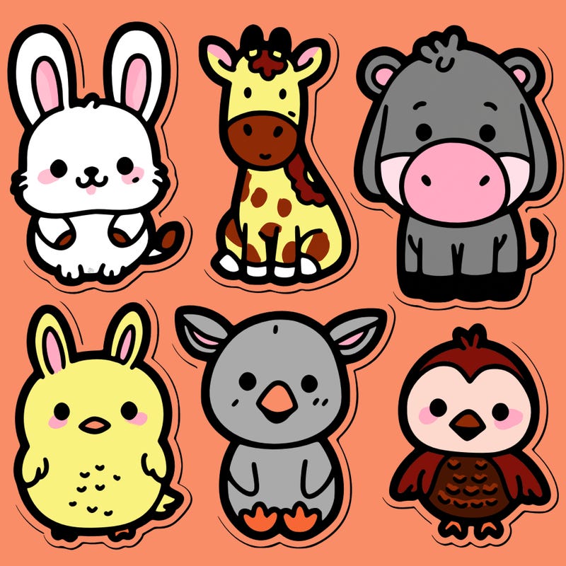 cute animal stickers
