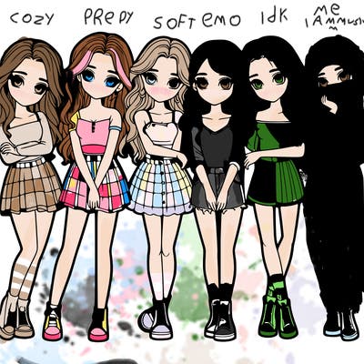 a group of girls realistic